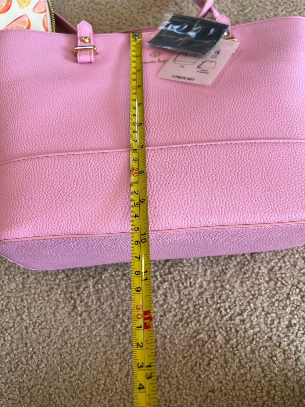 Nanette Lepore Fondant Pink Pebbled Tote-3 Piece Set NWT - Picture 6 of 15